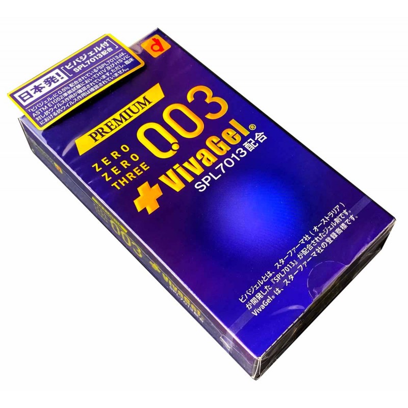 Préservatifs en latex OKAMOTO 003 Premium Viva gel - 10 pièces
