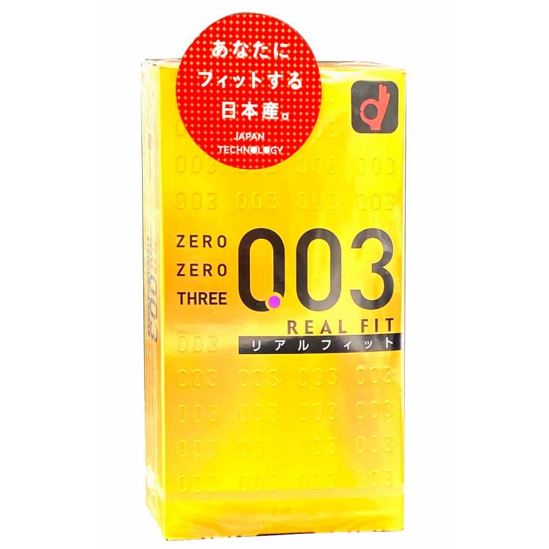 Condones de látex OKAMOTO 003 Real Fit, 10 unidades