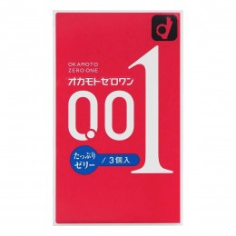 Polüuretaan kondoomid OKAMOTO Zero One 0.01 Rich Jelly 3 PCS