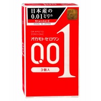 Polyurethane condoms OKAMOTO Zero One 0.01 (3 pcs)