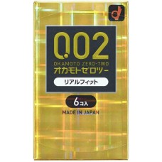 Condones de látex OKAMOTO 0.02 Real fit, 6 unidades