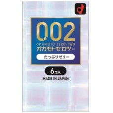 Condones de látex OKAMOTO 0.02 Rich Jelly, 6 unidades