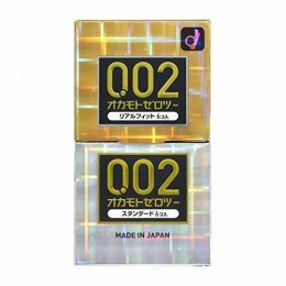 Kondoomide komplekt OKAMOTO 0.02 Real fit + Standard 6 PCS(2 pakett kiit)