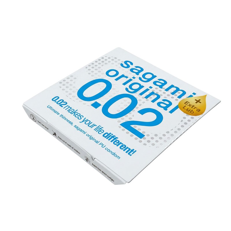 Condones de poliuretano SAGAMI Original 0.02 ExtraLub, 1 unidad