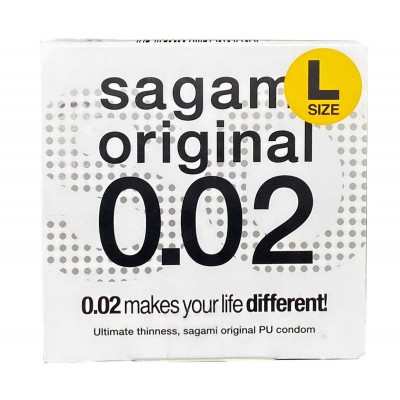 Poliuretāna prezervatīvi SAGAMI Original 0.02 L-Size (liels izmērs) 1 gab. ⭐️ SAGAMI Original ⭐️ japancondoms.com