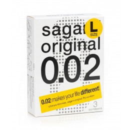Prezervative din poliuretan SAGAMI Original 0.02 L-Size (mărime mare) 3 buc. Prezervative din poliuretan SAGAMI Original 0.02 L-Size (mărime mare) 3 buc.