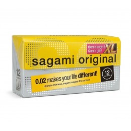 Prezervative din poliuretan SAGAMI Original 0.02 XL-Size (mărime mărită) 12 buc. Prezervative din poliuretan SAGAMI Original 0.02 XL-Size (mărime mărită) 12 buc.