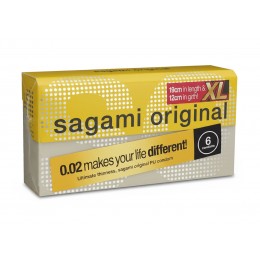 Prezervative din poliuretan SAGAMI Original 0.02 XL-Size (mărime mărită) 6 buc. Prezervative din poliuretan SAGAMI Original 0.02 XL-Size (mărime mărită) 6 buc.