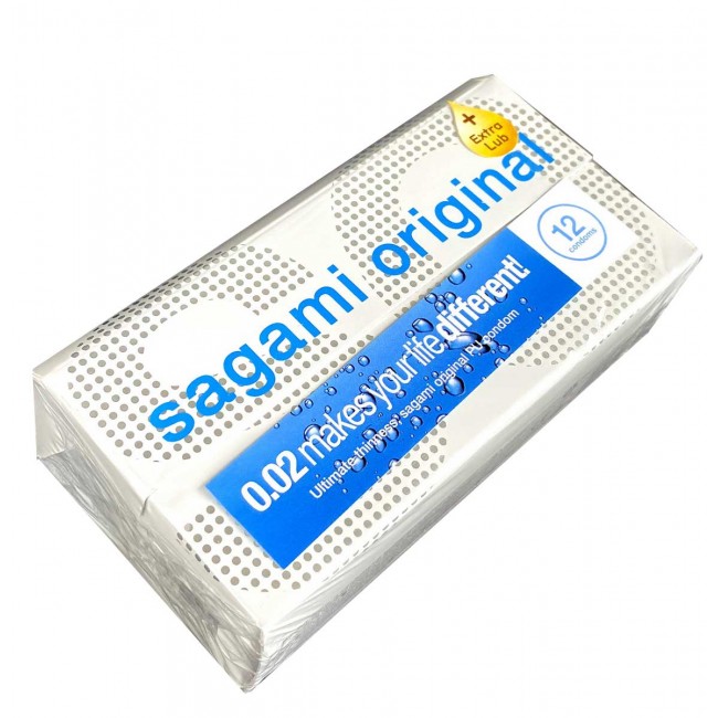 SAGAMI Original 0.02 ExtraLub Polyurethane Condoms (12 pcs