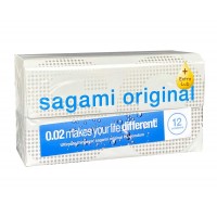 Полиуретановые презервативы SAGAMI Original 0.02 ExtraLub (12 шт.)