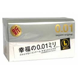 Поливритански презервативи SAGAMI Original 0.01 Големи (10 бр)