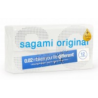 SAGAMI Original 0.02 ExtraLub Polyurethane Condoms (12 pcs)