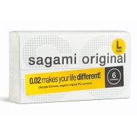 SAGAMI Original 0.02 L-Size Polyurethane Condoms (6 pcs)